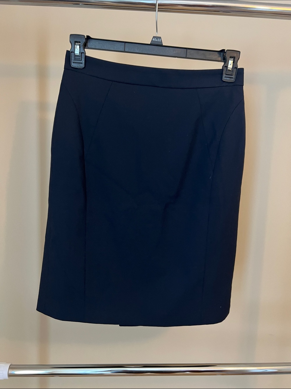 Ann Taylor Navy Pencil Skirt with Tailored Seams